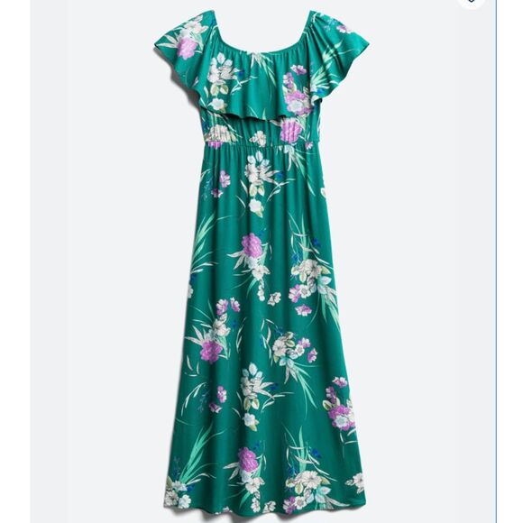 StitchFix Turquoise Floral Maxi Dress - Like New -XXL - Picture 1 of 7